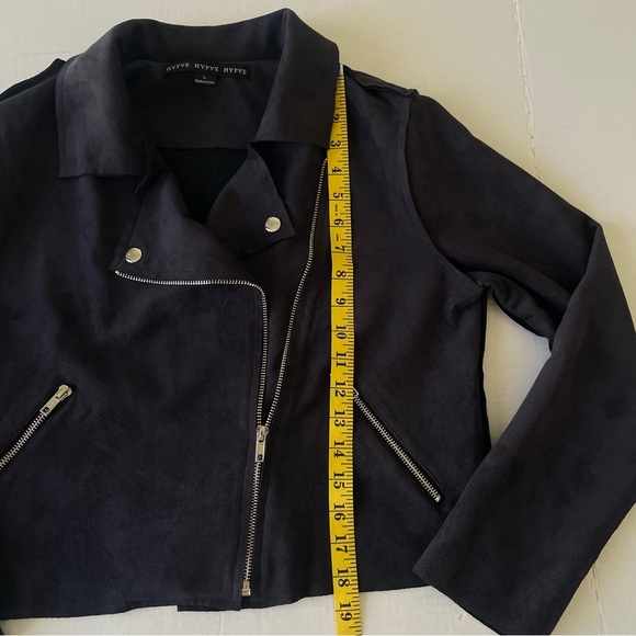 HYFVE Black Suede Moto Jacket with Silver Zippers Bikecore Wismsygoth - Picture 6 of 13
